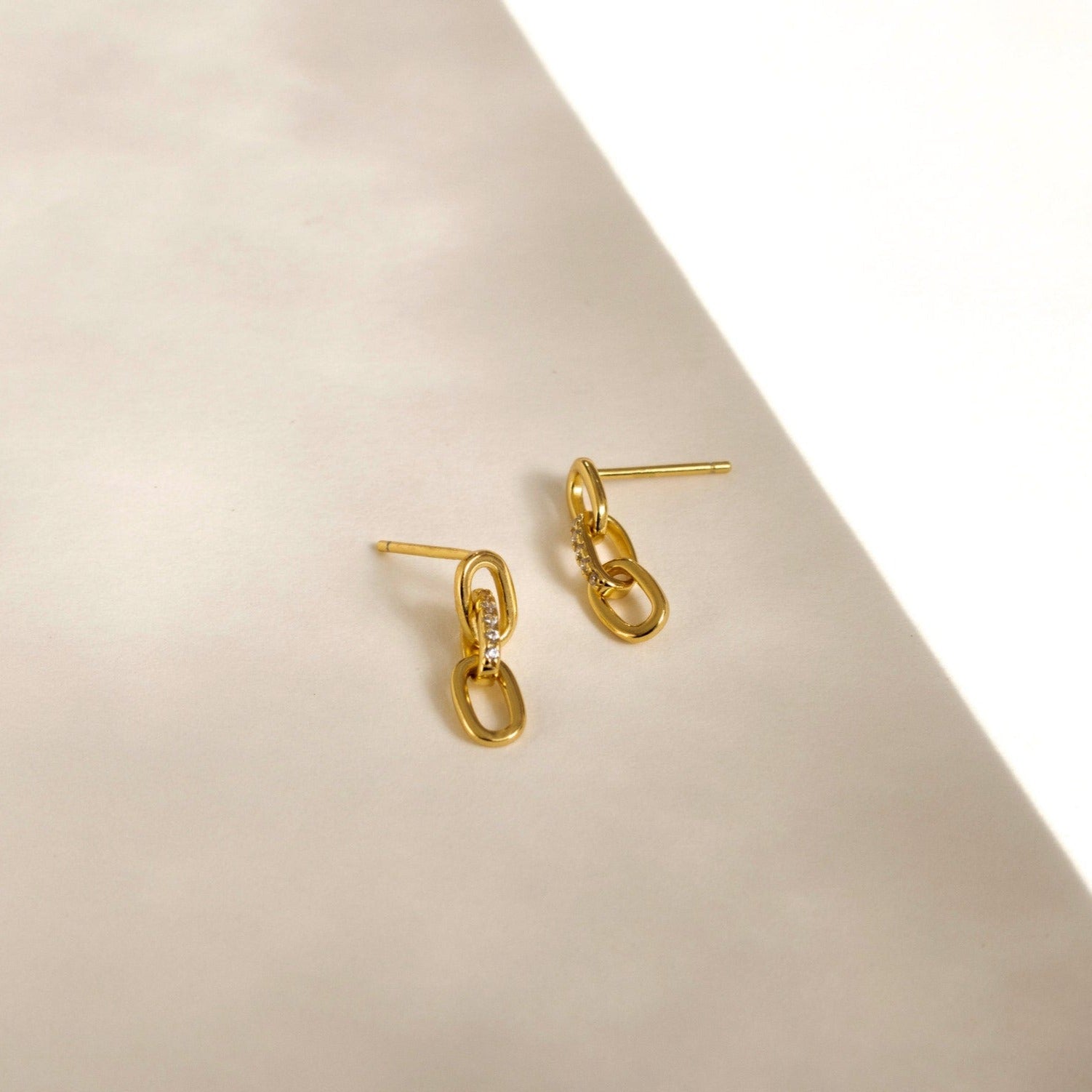 Glamorous Links: Amia Pave Link Earrings